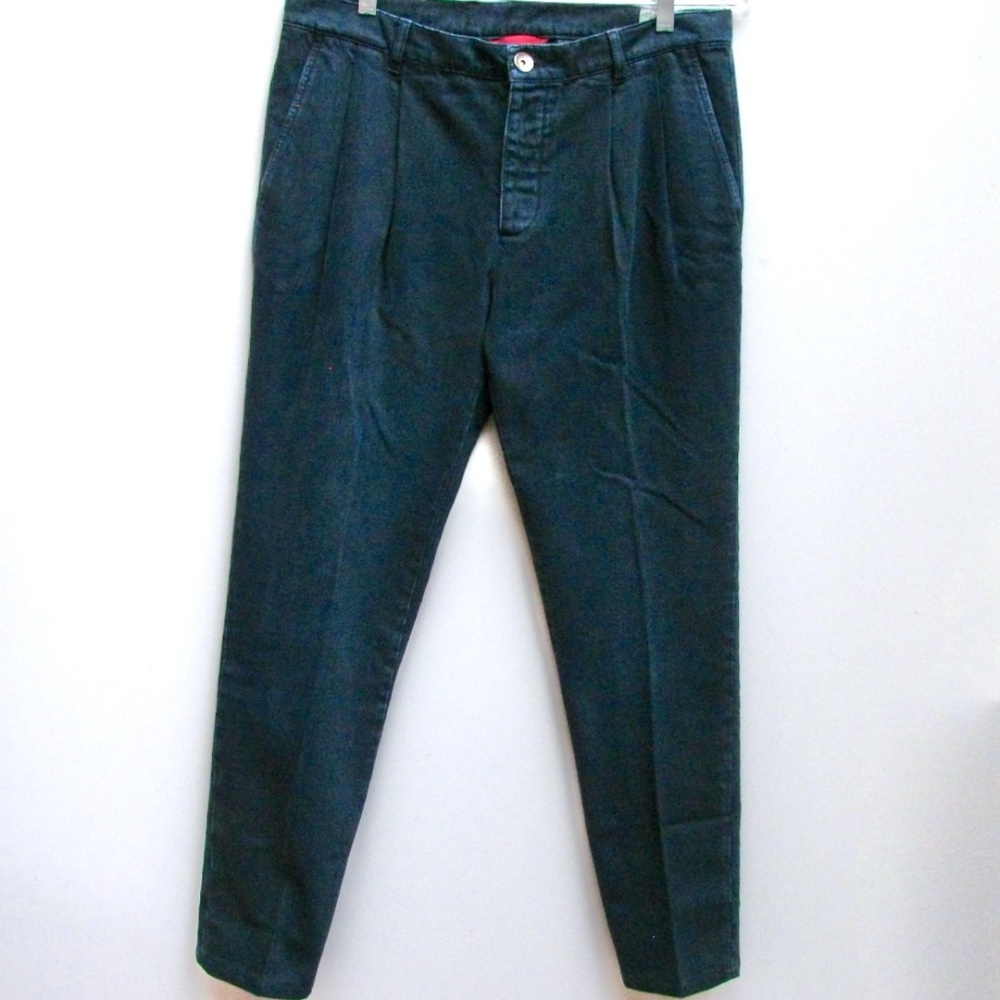 Mens Brunello Cucinelli 50 Blue Denim Pants Pleated Front Button Fly Size 36/30